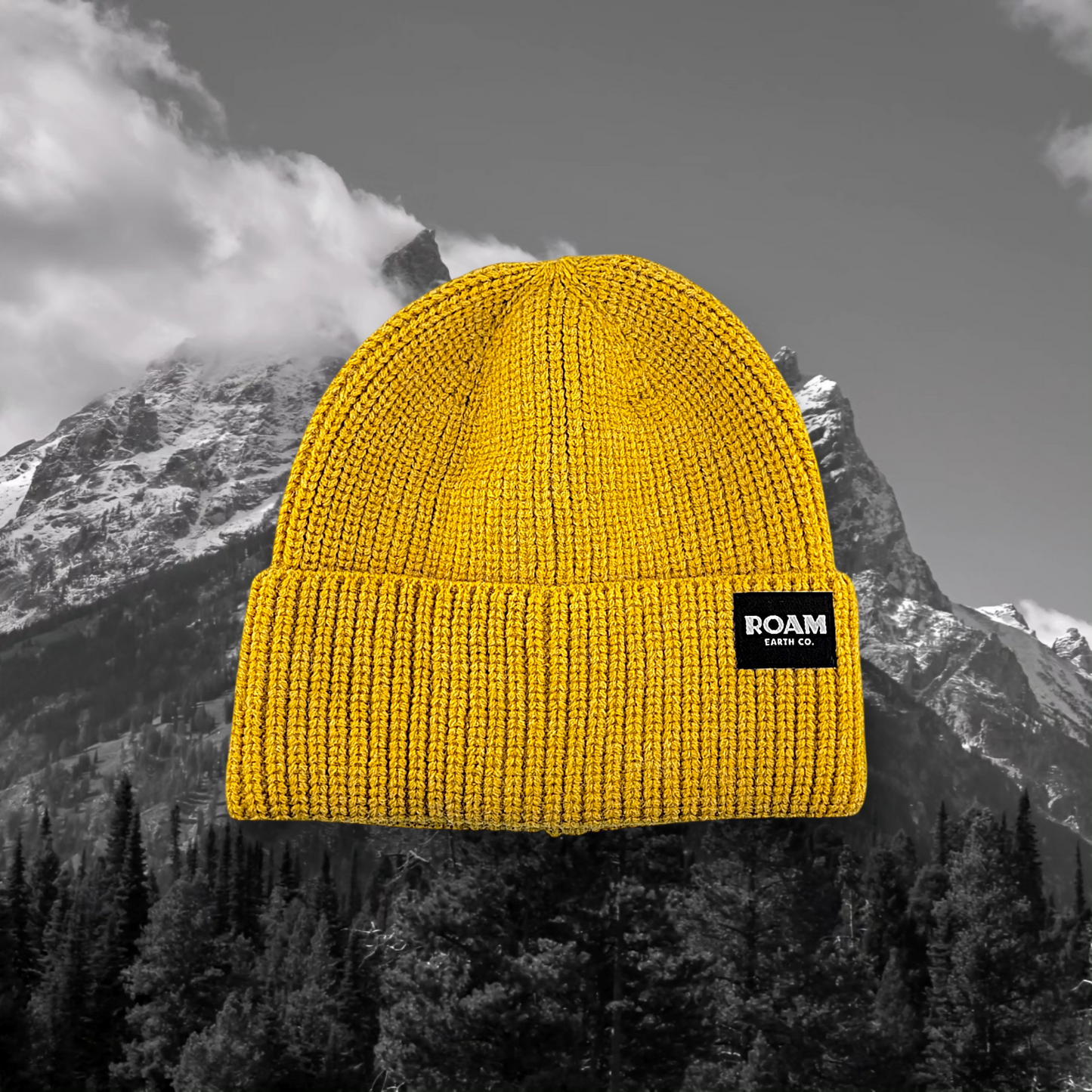 Classic Ribbed Knit Merino Wool Ginger-Yellow Beanie