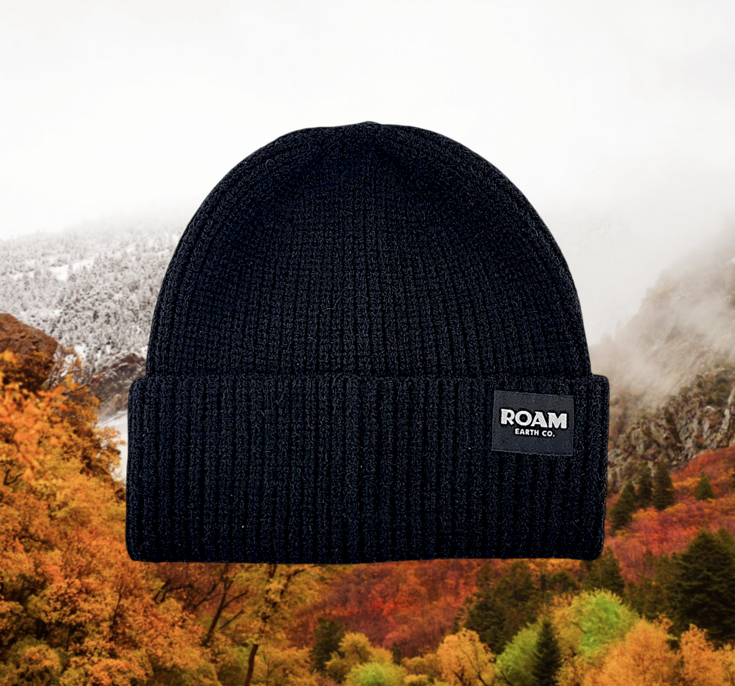 Classic Ribbed Knit Merino Wool Black Beanie
