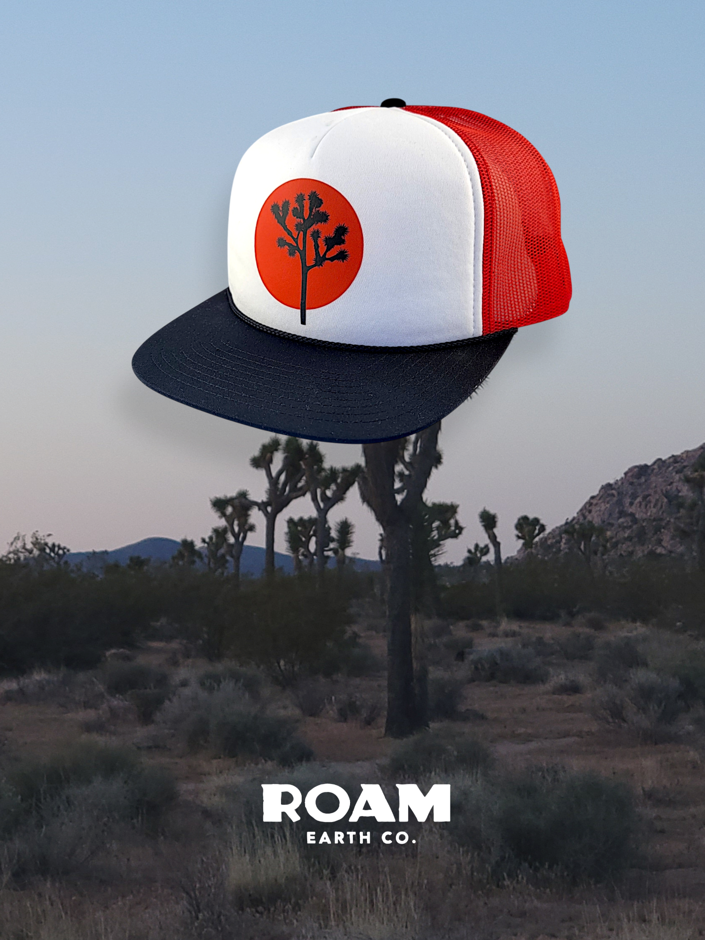 Joshua Tree Red Snapback Trucker Cap