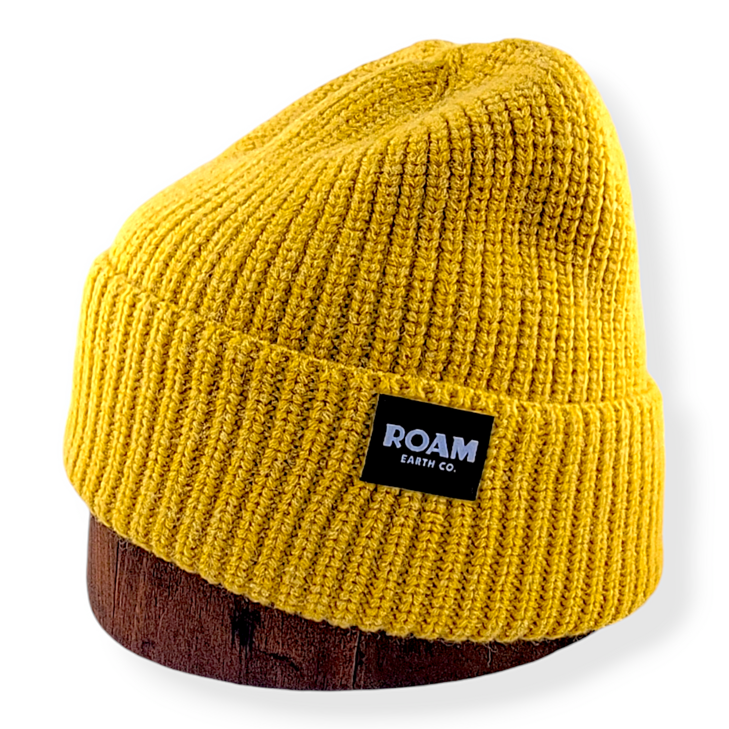 Classic Ribbed Knit Merino Wool Ginger-Yellow Beanie