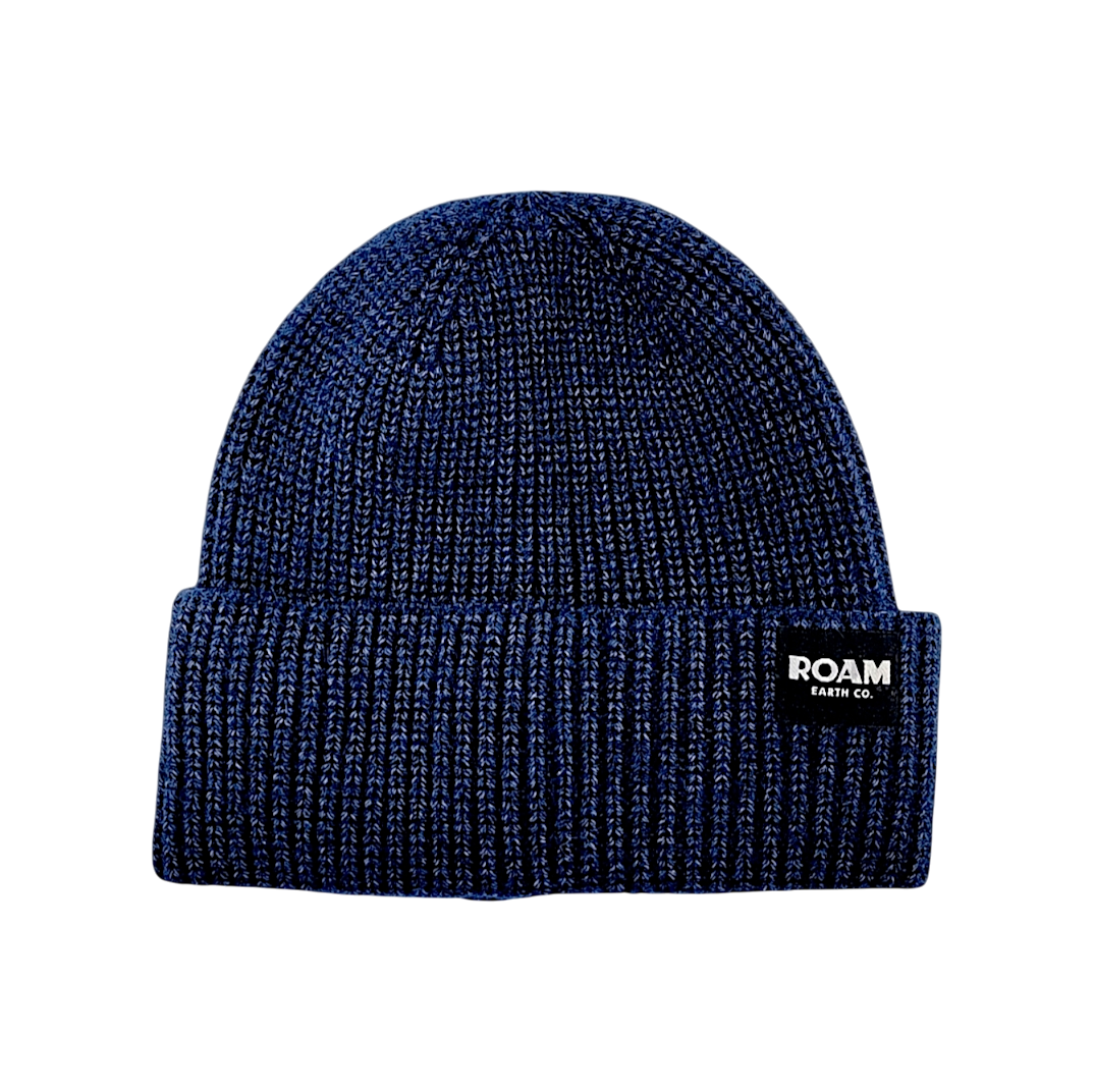 Classic Ribbed Knit Merino Wool Navy Beanie