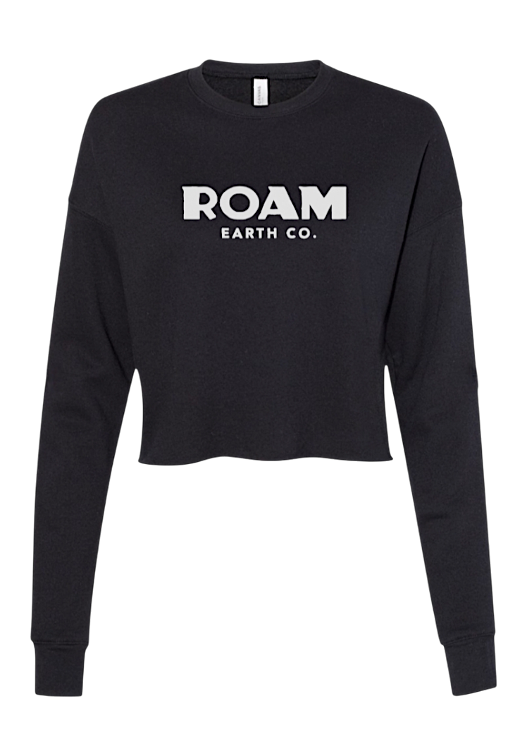 Women's Roam Earth Co Crop Fleece Crew Black