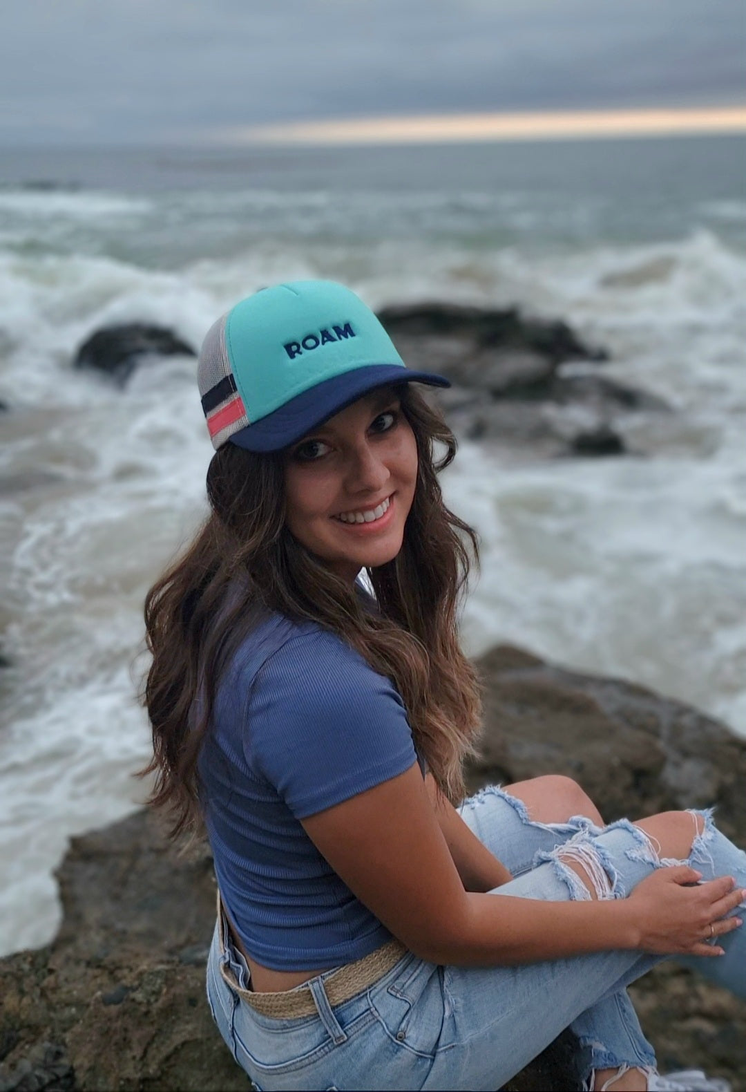 Women's ROAM Striped Trucker Cap