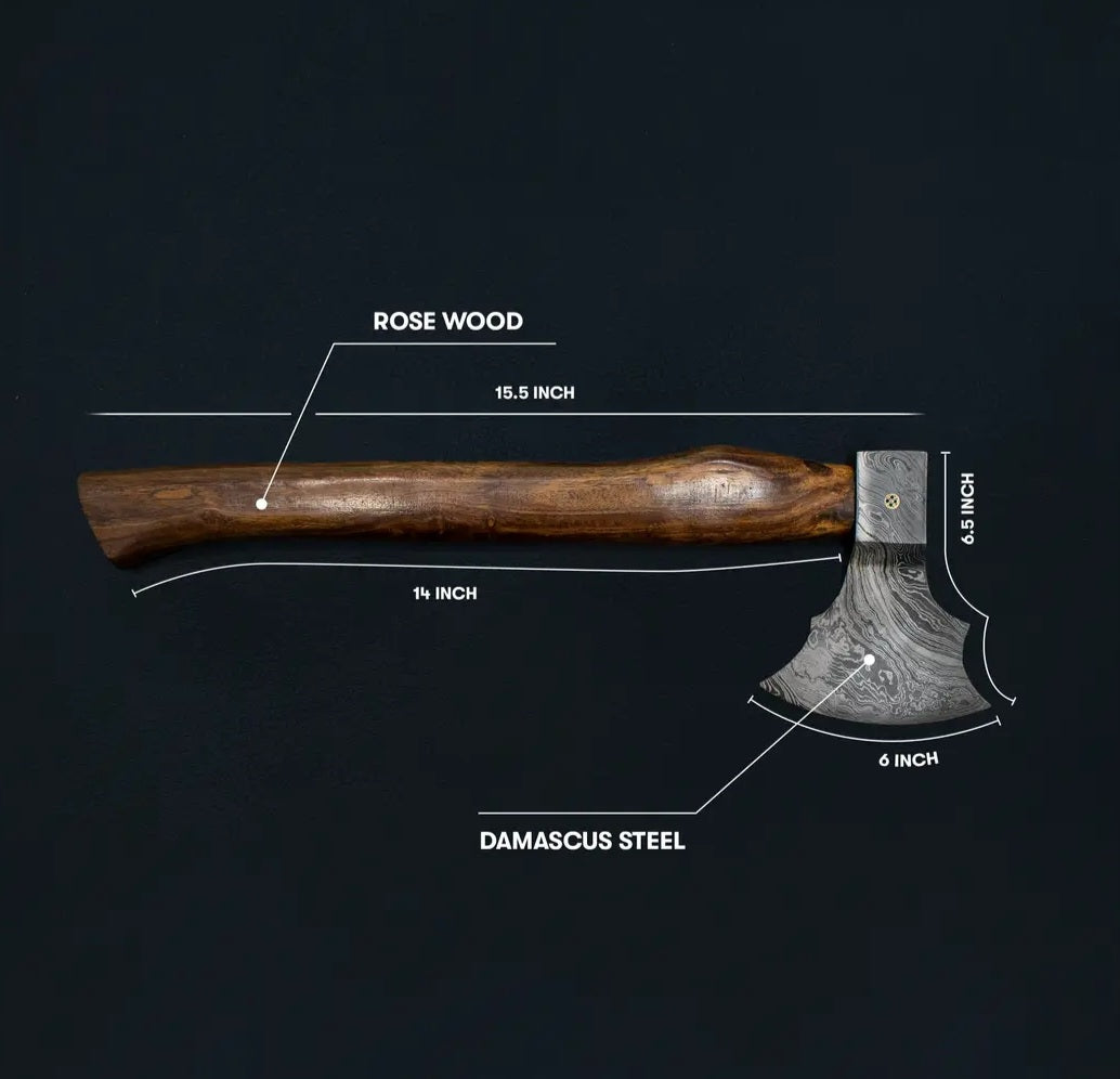 Damascus Steel All Around Camping Hatchet Axe