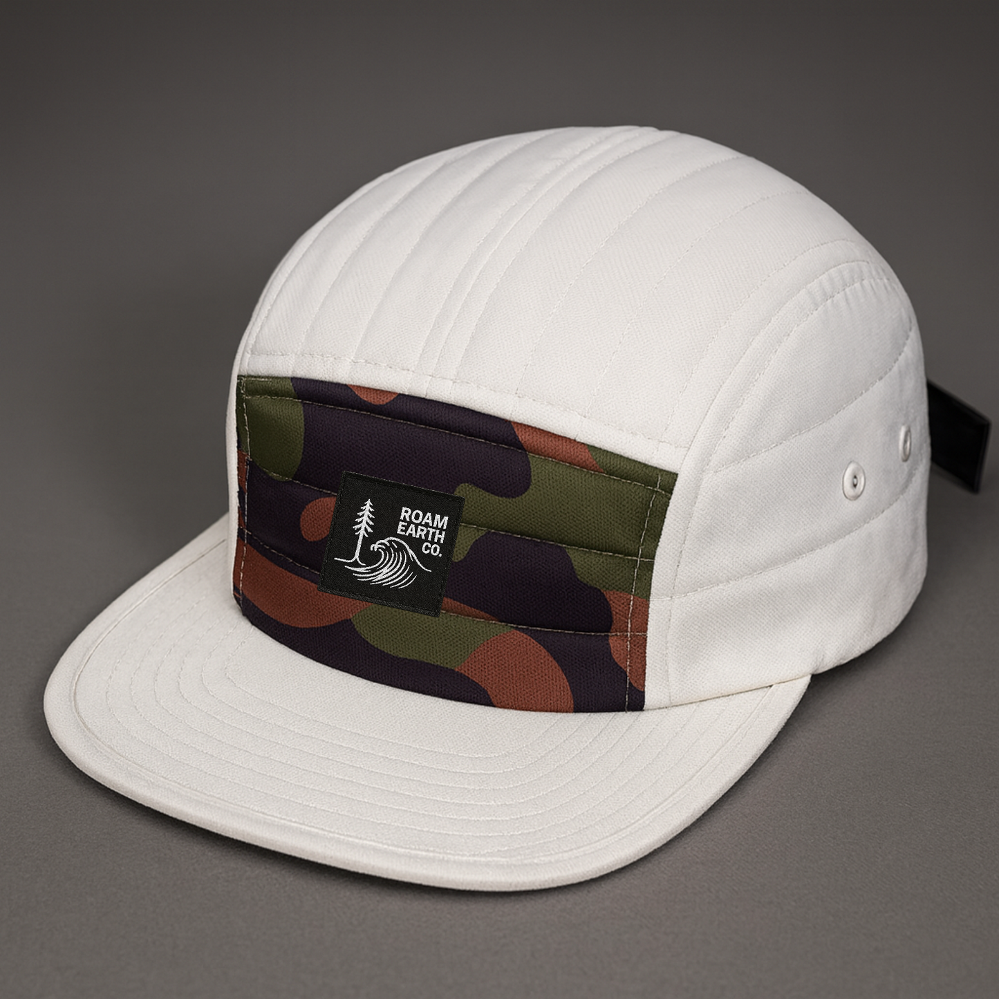 Dawn Patrol 5 panel Camo and White Quilted Cap