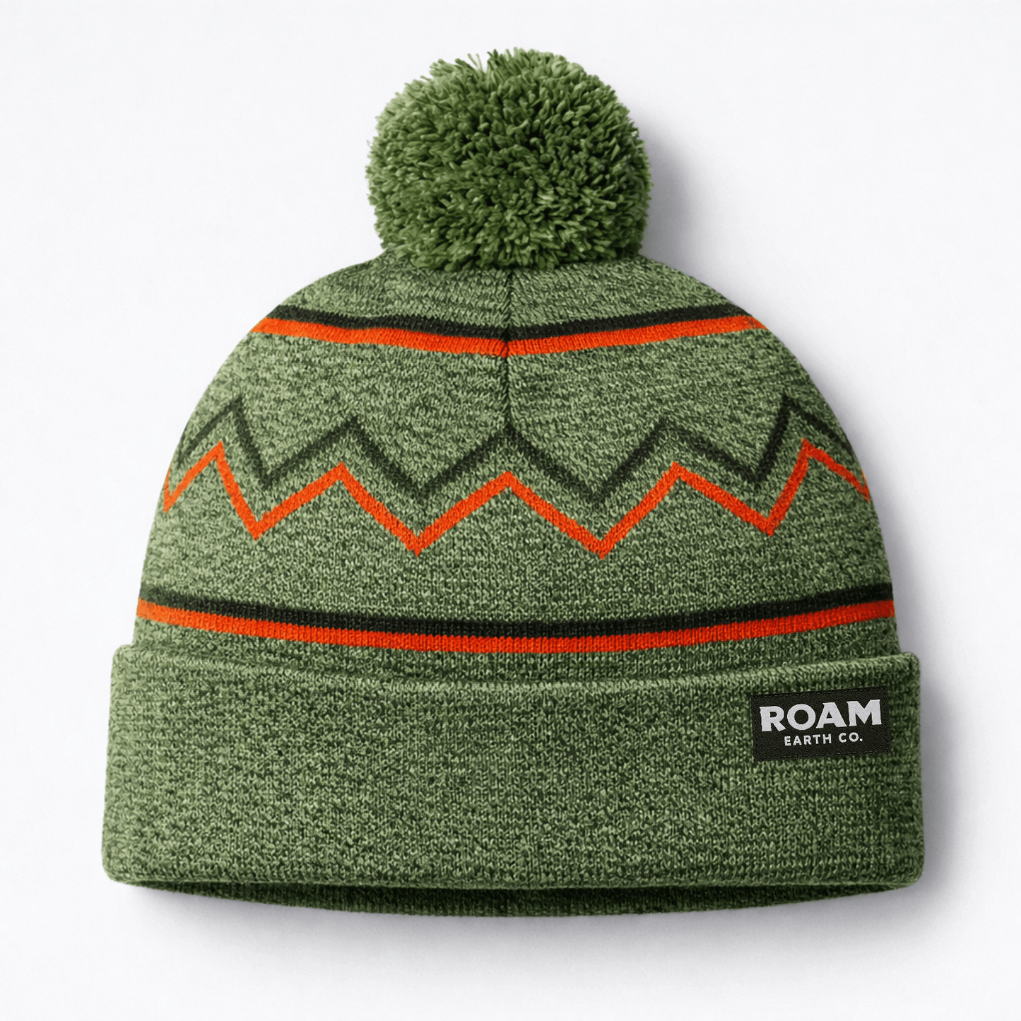 Roam Peak Pom Olive Beanie - Roam Earth Co.