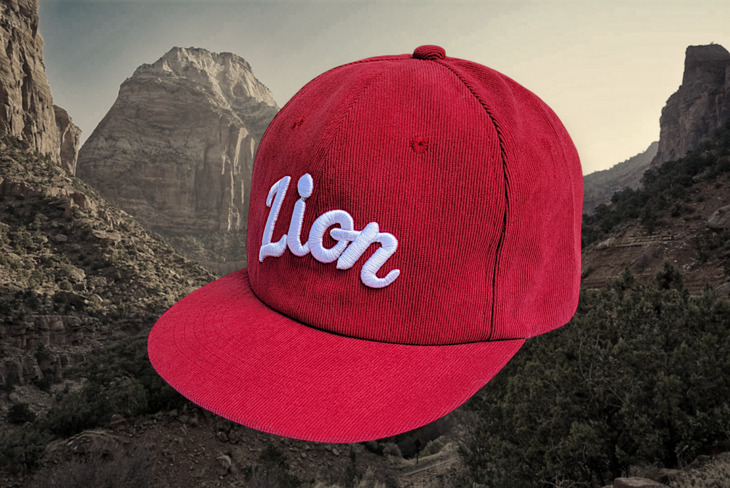 Gorra snapback sin estructura de pana roja Zion