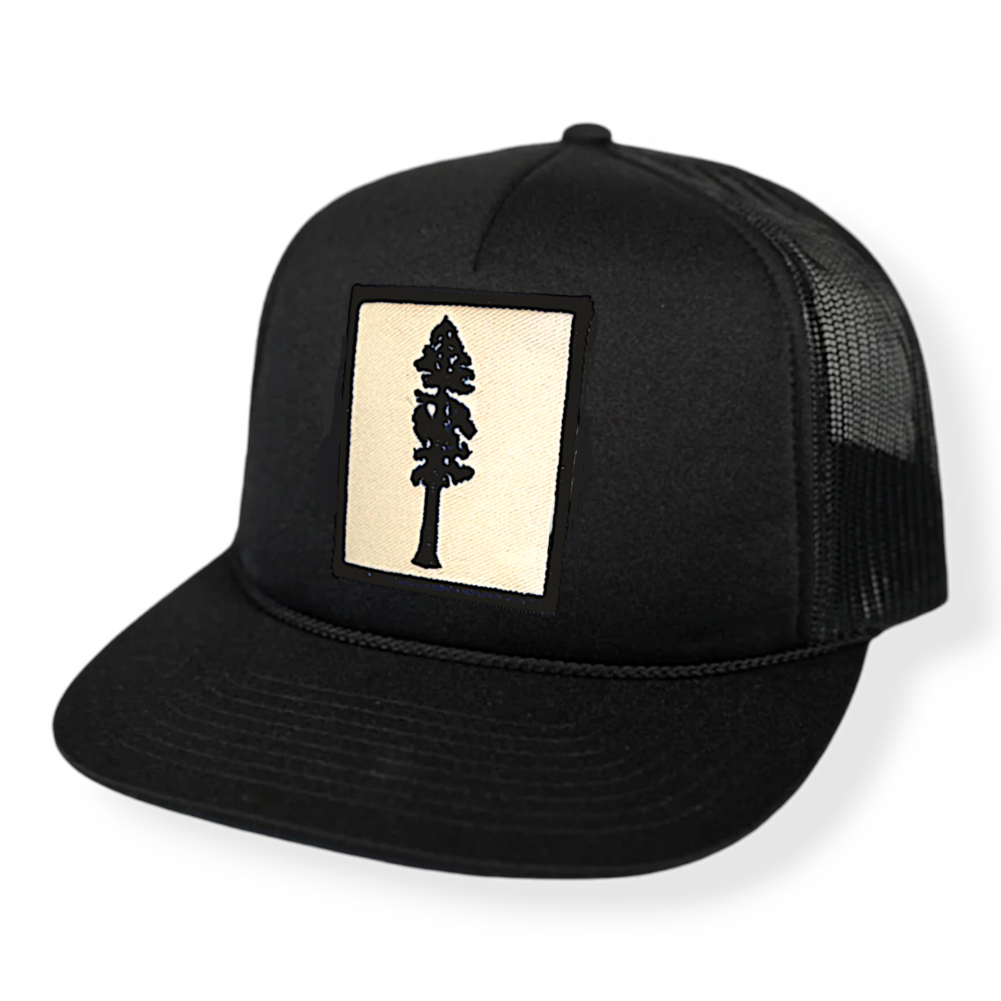 Sequoia Black Trucker Snapback Cap