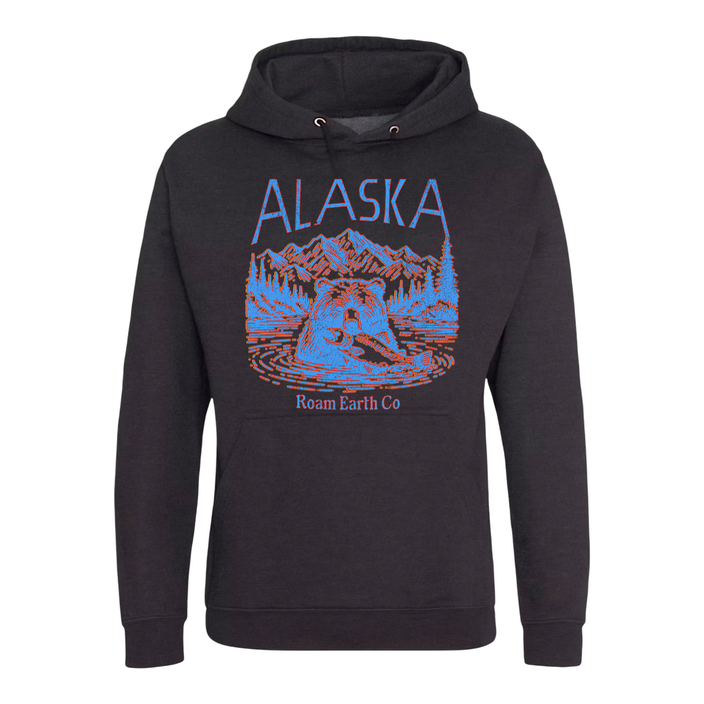 Alaska Wilderness Vintage Black Hoodie