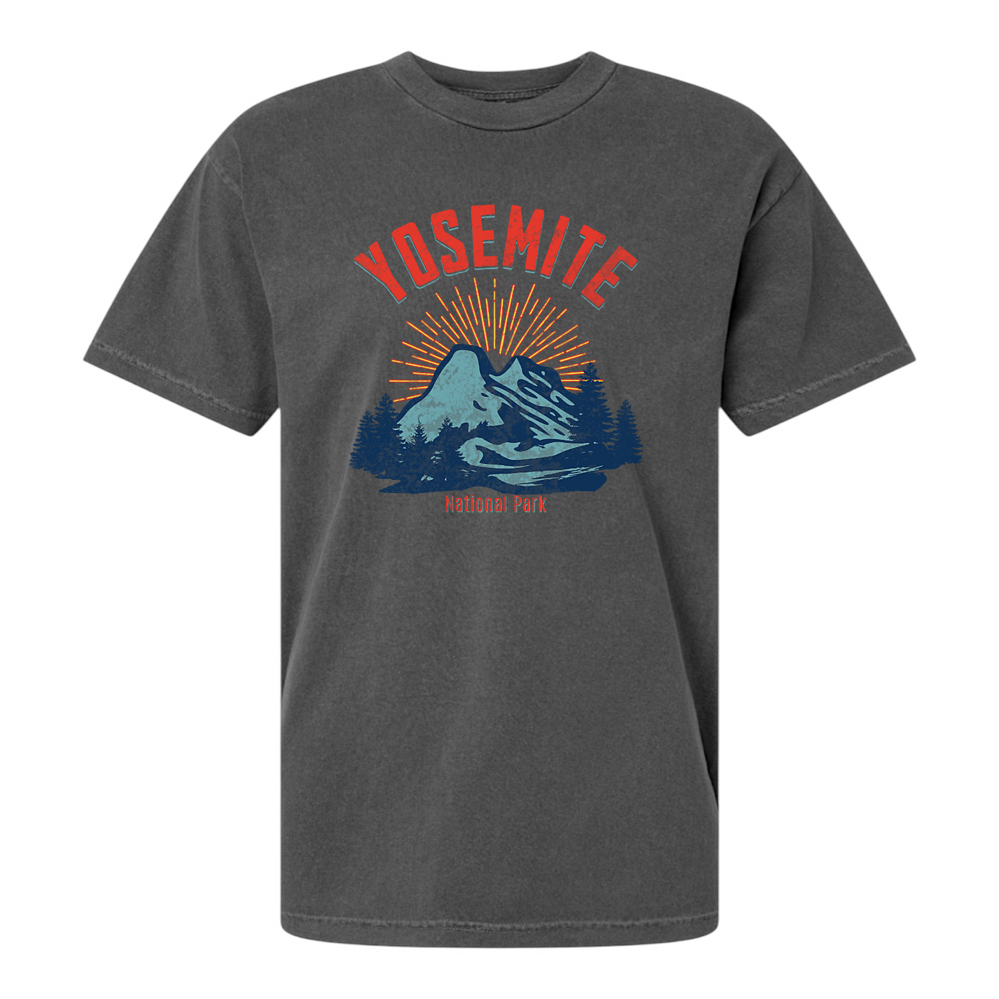 Camiseta negra vintage del Parque Nacional de Yosemite