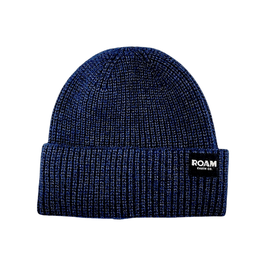 Gorro clásico de lana merino de punto acanalado azul marino