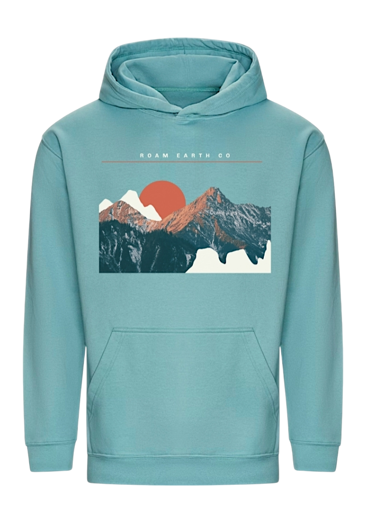 Sudadera con capucha de espuma de mar Sunset Mountains de Roam Earth Co