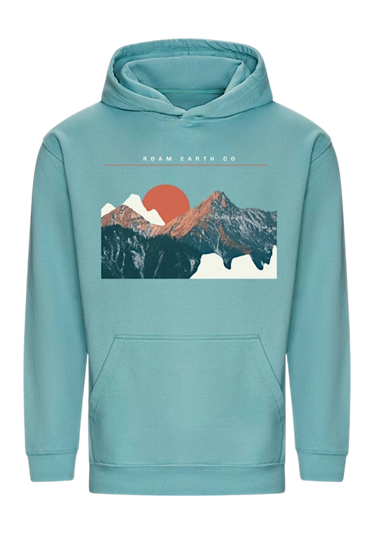 Sudadera con capucha de espuma de mar Sunset Mountains de Roam Earth Co