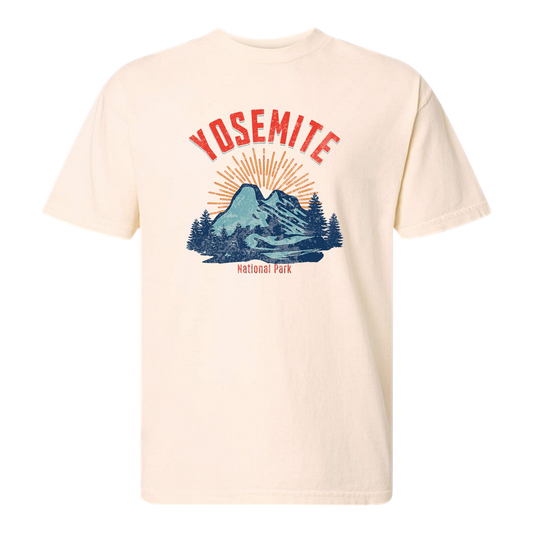 Camiseta blanca vintage del Parque Nacional de Yosemite