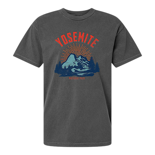 Camiseta negra vintage del Parque Nacional de Yosemite