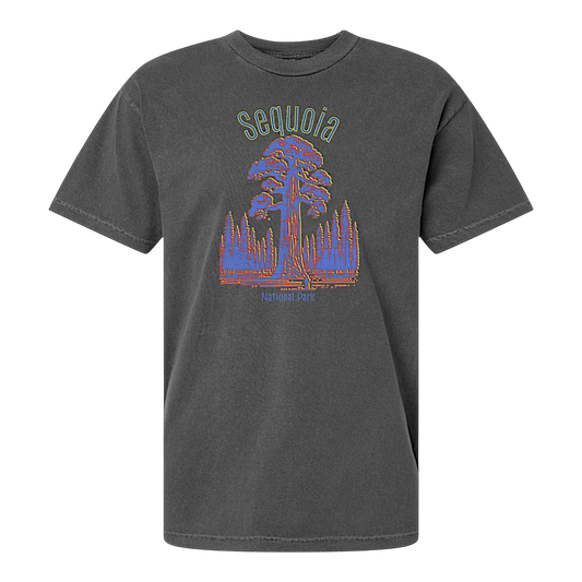 Camiseta negra vintage del Parque Nacional Sequoia