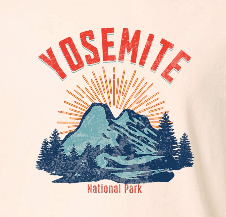 Yosemite National Park Vintage White Tee