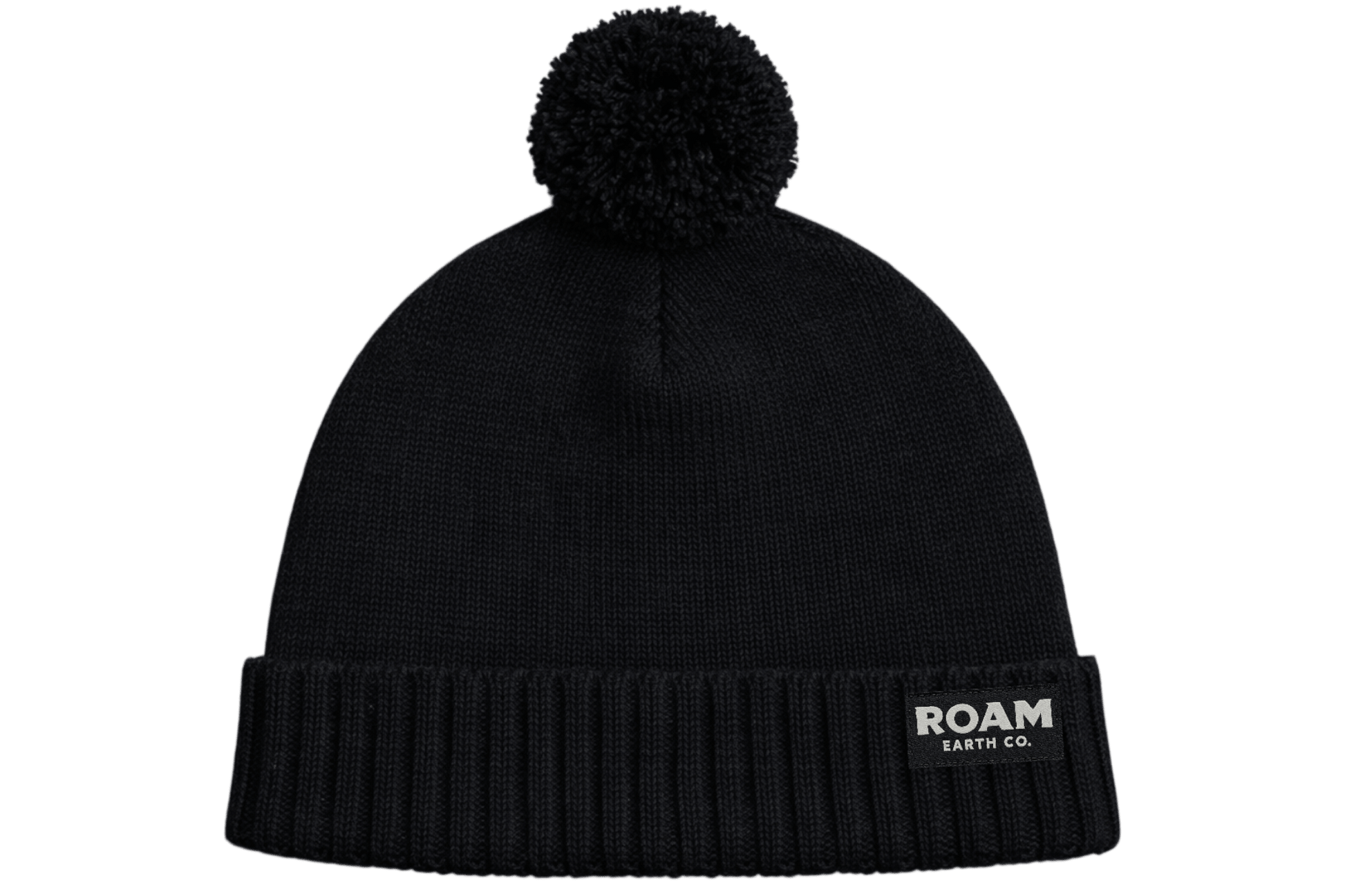 Black Pom Wool Beanie - Roam Earth Co.