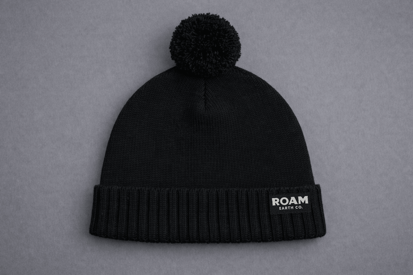 Black Pom Wool Beanie - Roam Earth Co.