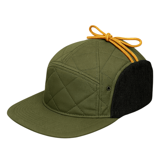 Bonfire Diamond Quilt & Corduroy Loden & Black Performance Hat - Roam Earth Co.