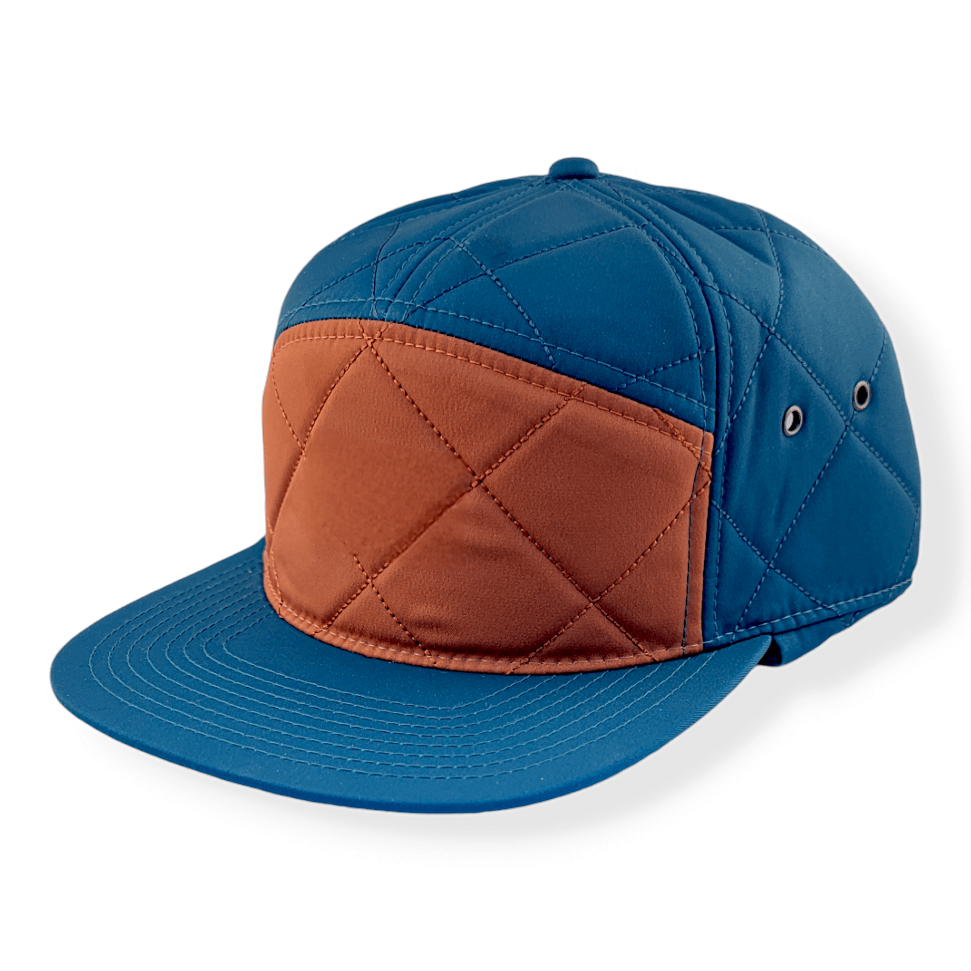 Bonfire Diamond Quilt & Corduroy Rust & Blue Performance Hat - Roam Earth Co.
