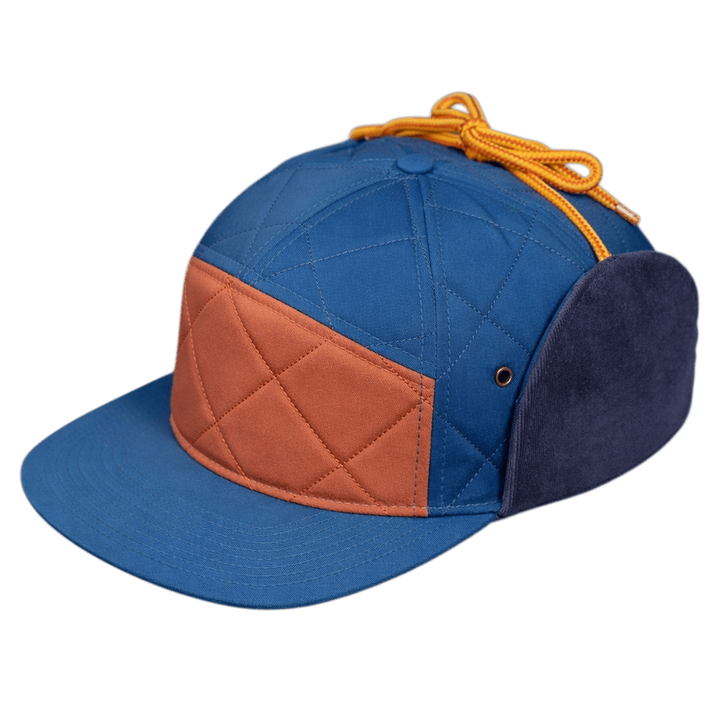 Bonfire Diamond Quilt & Corduroy Rust & Blue Performance Hat - Roam Earth Co.