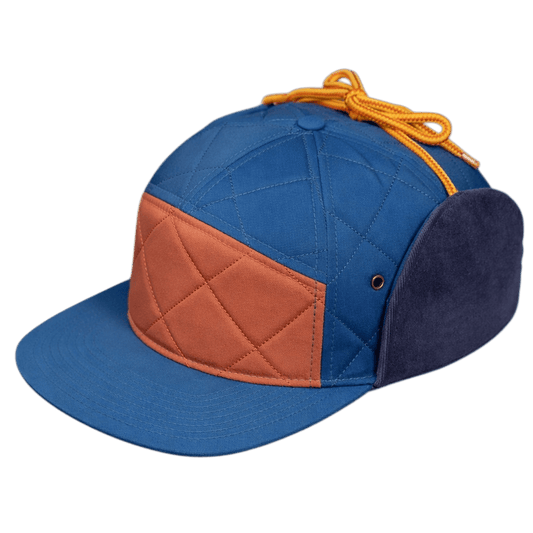 Bonfire Diamond Quilt & Corduroy Rust & Blue Performance Hat - Roam Earth Co.