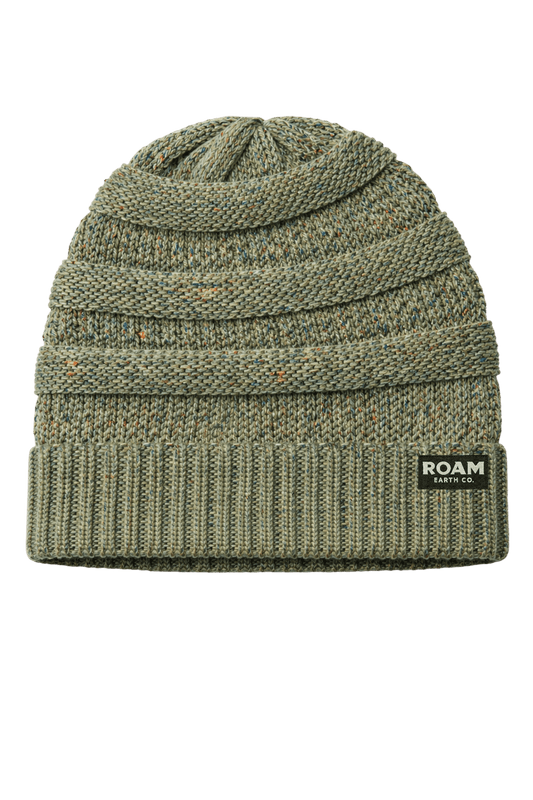 Breckenridge Speckled Wool Sage Green Beanie - Roam Earth Co.