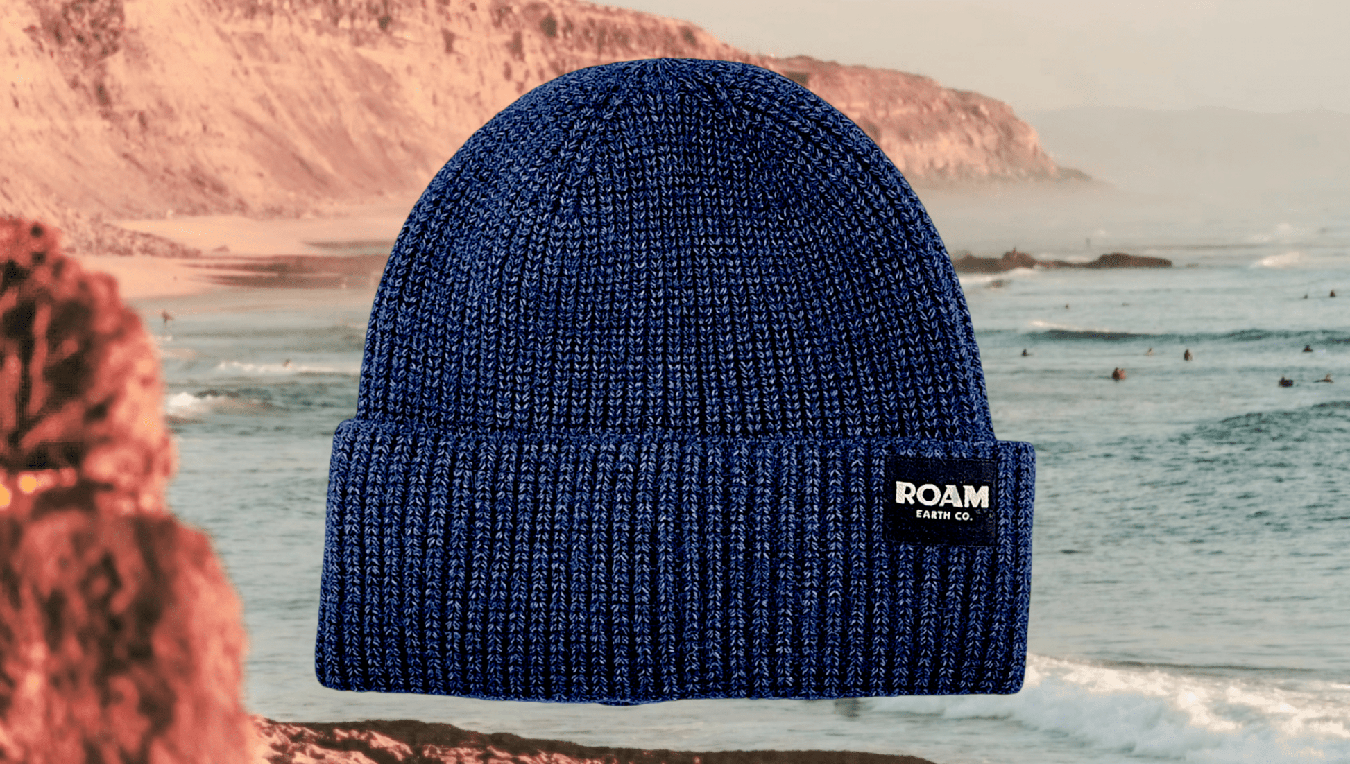 Classic Ribbed Knit Merino Wool Navy Beanie - Roam Earth Co.