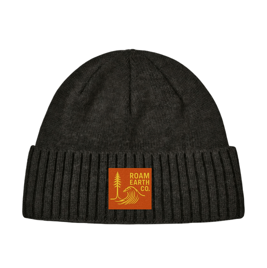 Classic Ribbed Knit Wool Brown Beanie - Roam Earth Co.