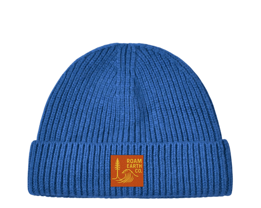 Merino Wool Short Fisherman Royal Blue Beanie - Roam Earth Co.