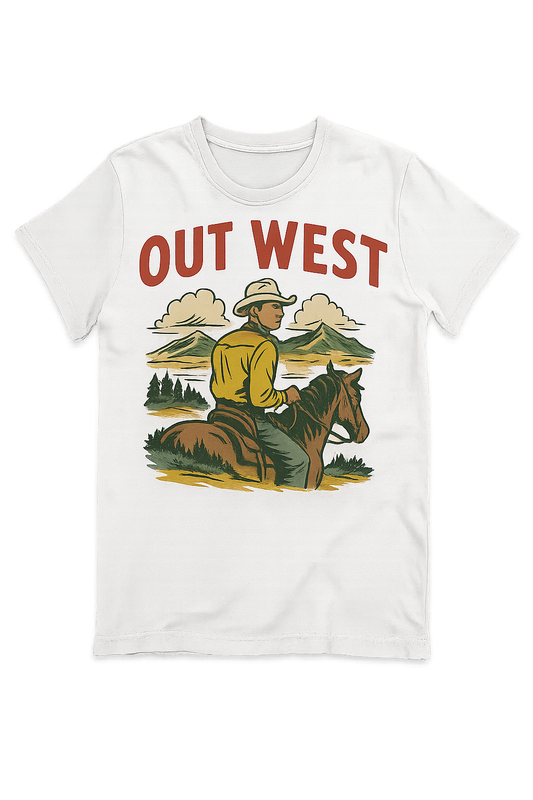 Out West White Unisex Crew Neck T-Shirt