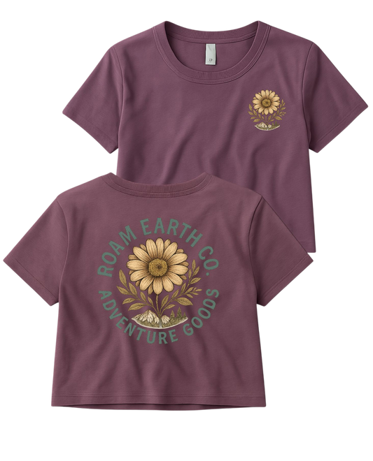 Women's Roam Flower Crop Tee