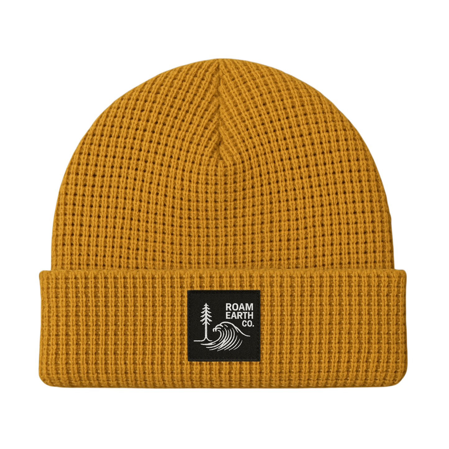 Gorro clásico de lana merino de canalé en color amarillo jengibre