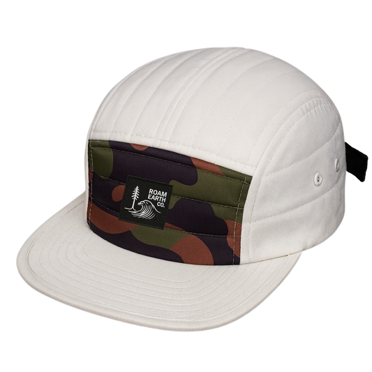 Dawn Patrol 5 panel Camo and White Quilted Cap