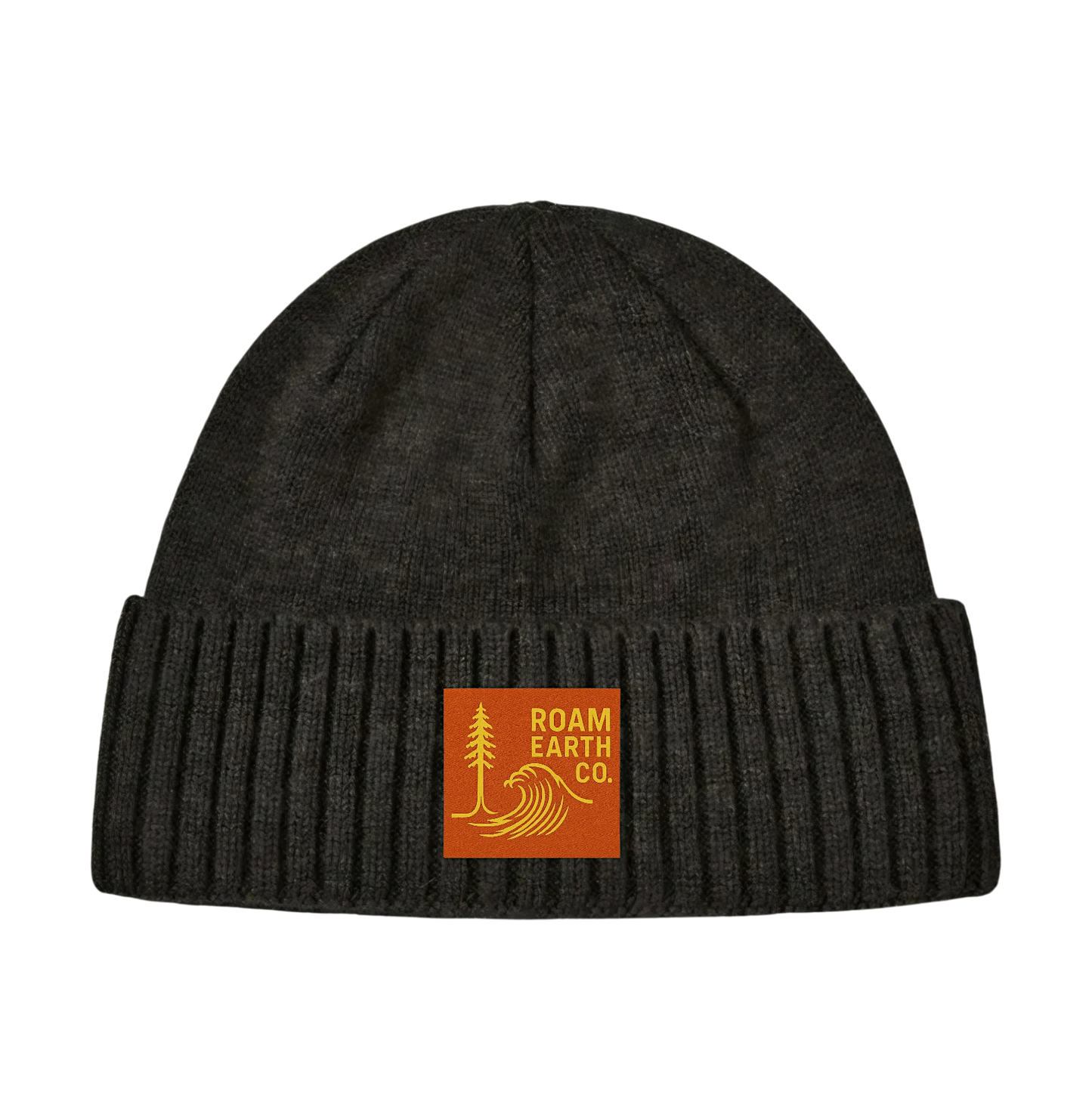 Classic Ribbed Knit Wool Brown Beanie