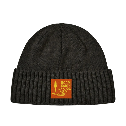 Classic Ribbed Knit Wool Brown Beanie