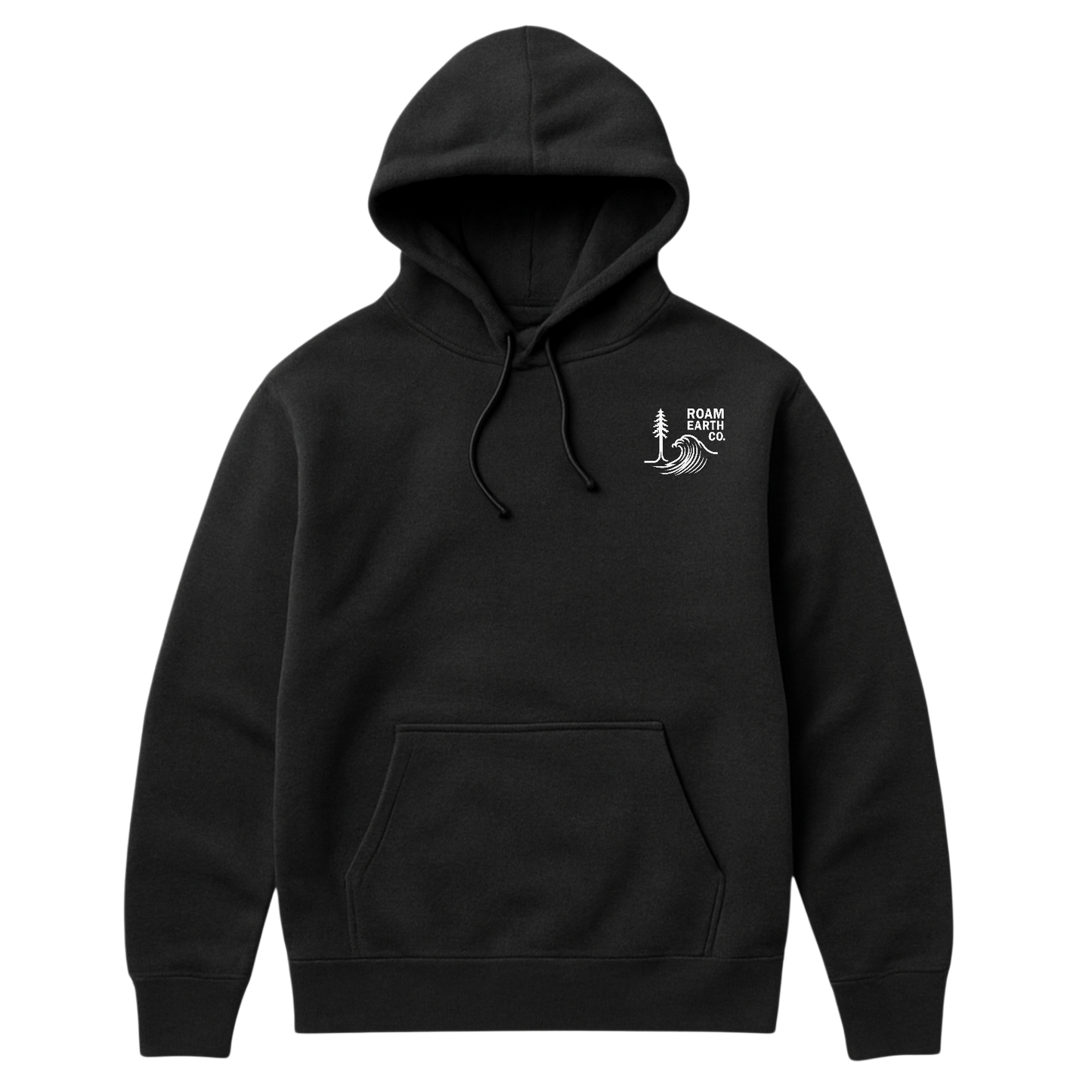 Wave and Sequoia logo Black Unisex Hoodie