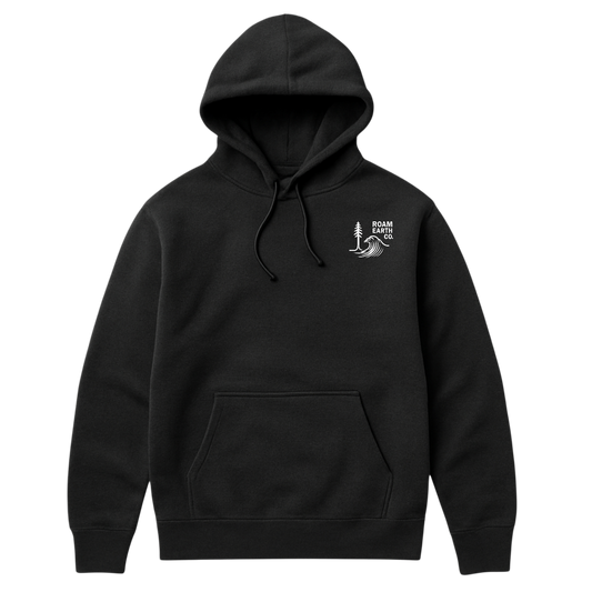 Wave and Sequoia logo Black Unisex Hoodie