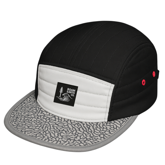 Dawn Patrol 5 Panel Black and White Quilted Cap