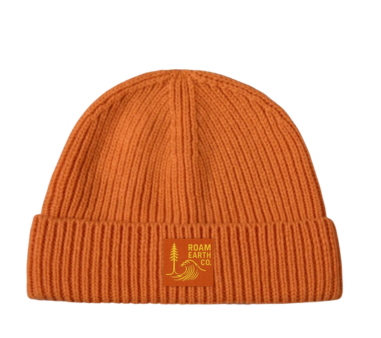 Merino Wool Short Fisherman Orange Beanie