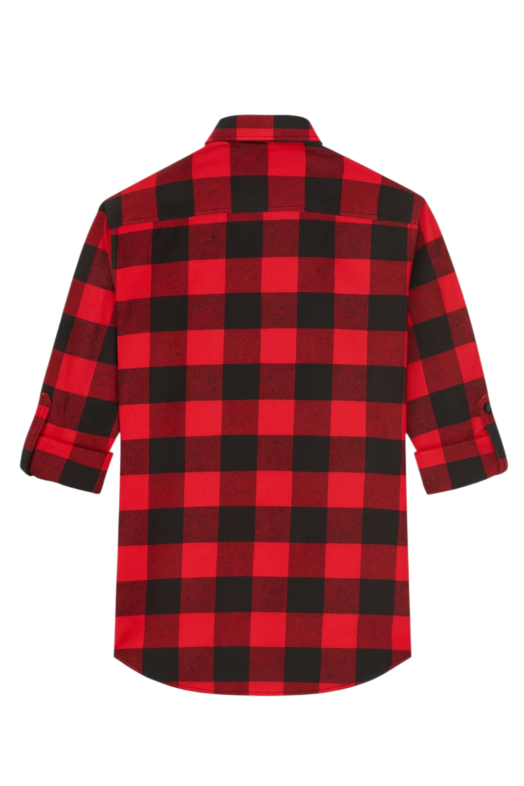 Men's Pocket Red and Black Flannel Shirt