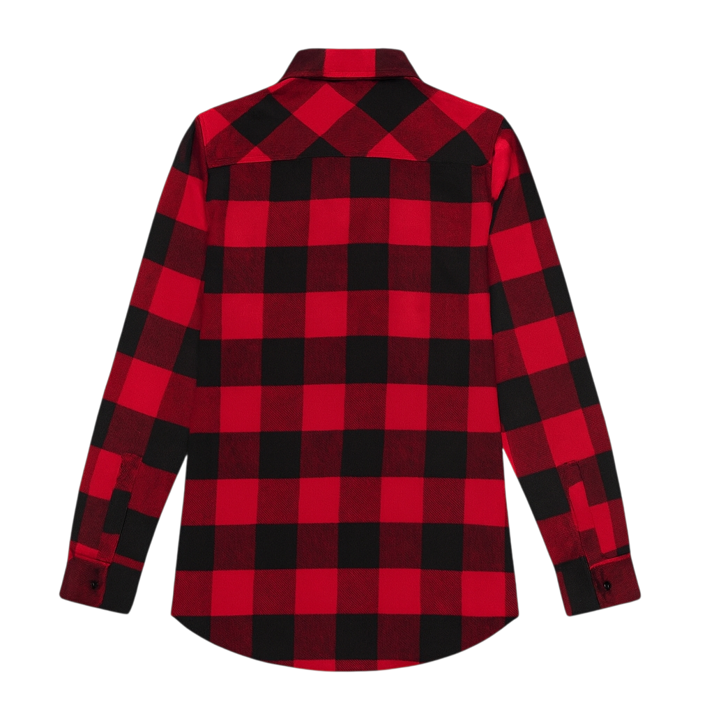 Women's Pocket Flannel Red and Black Shirt