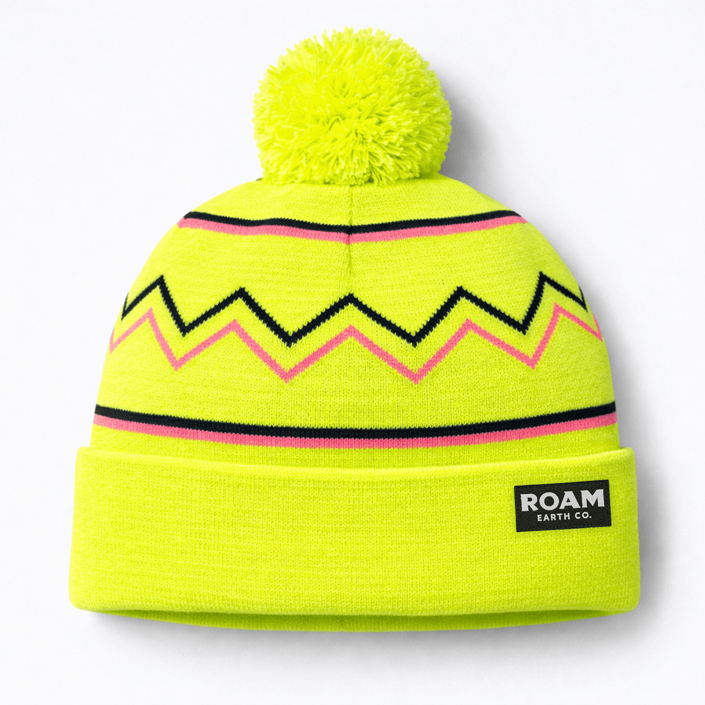 Roam Peak Pom Fluorescent Yellow Beanie - Roam Earth Co.