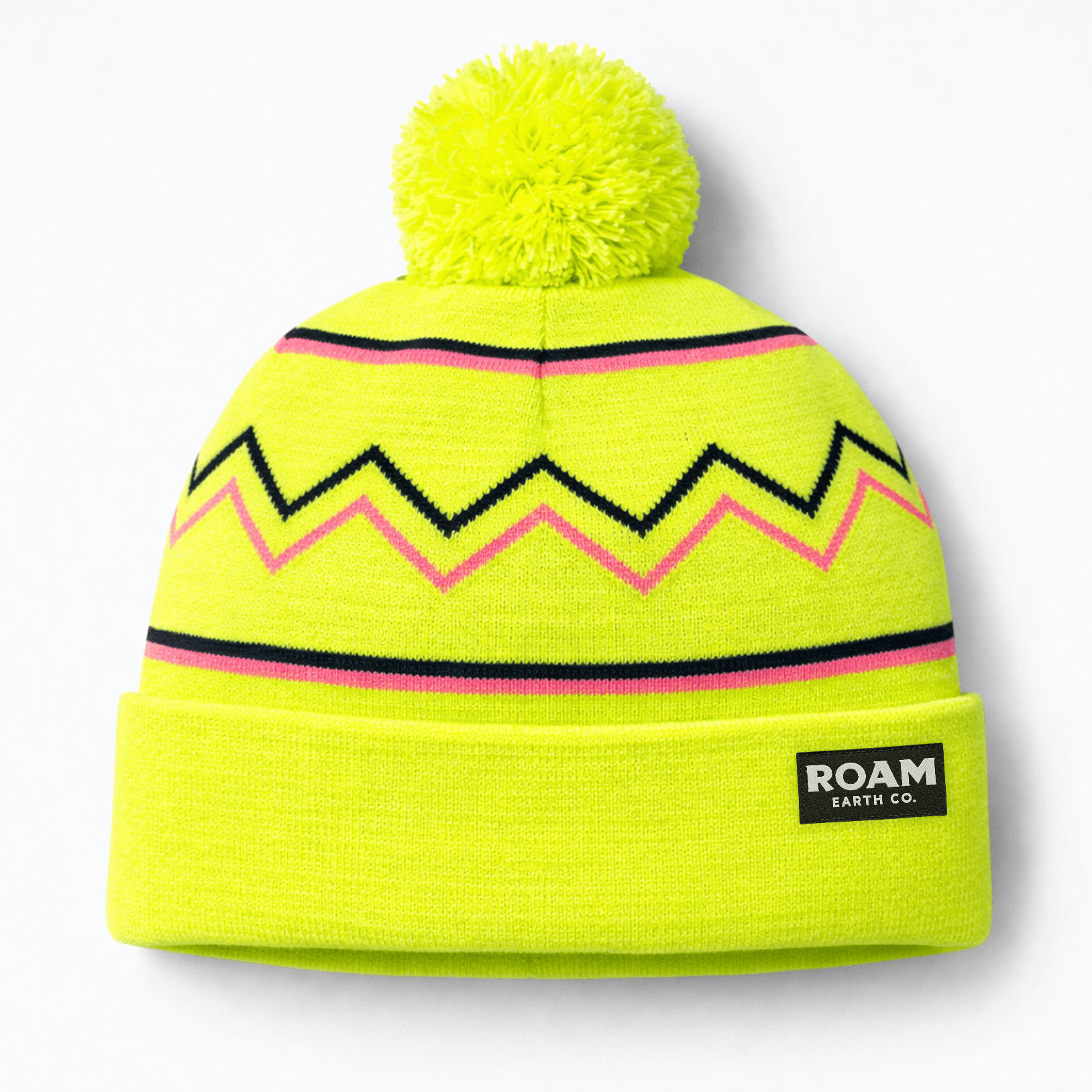 Roam Peak Pom Fluorescent Yellow Beanie - Roam Earth Co.