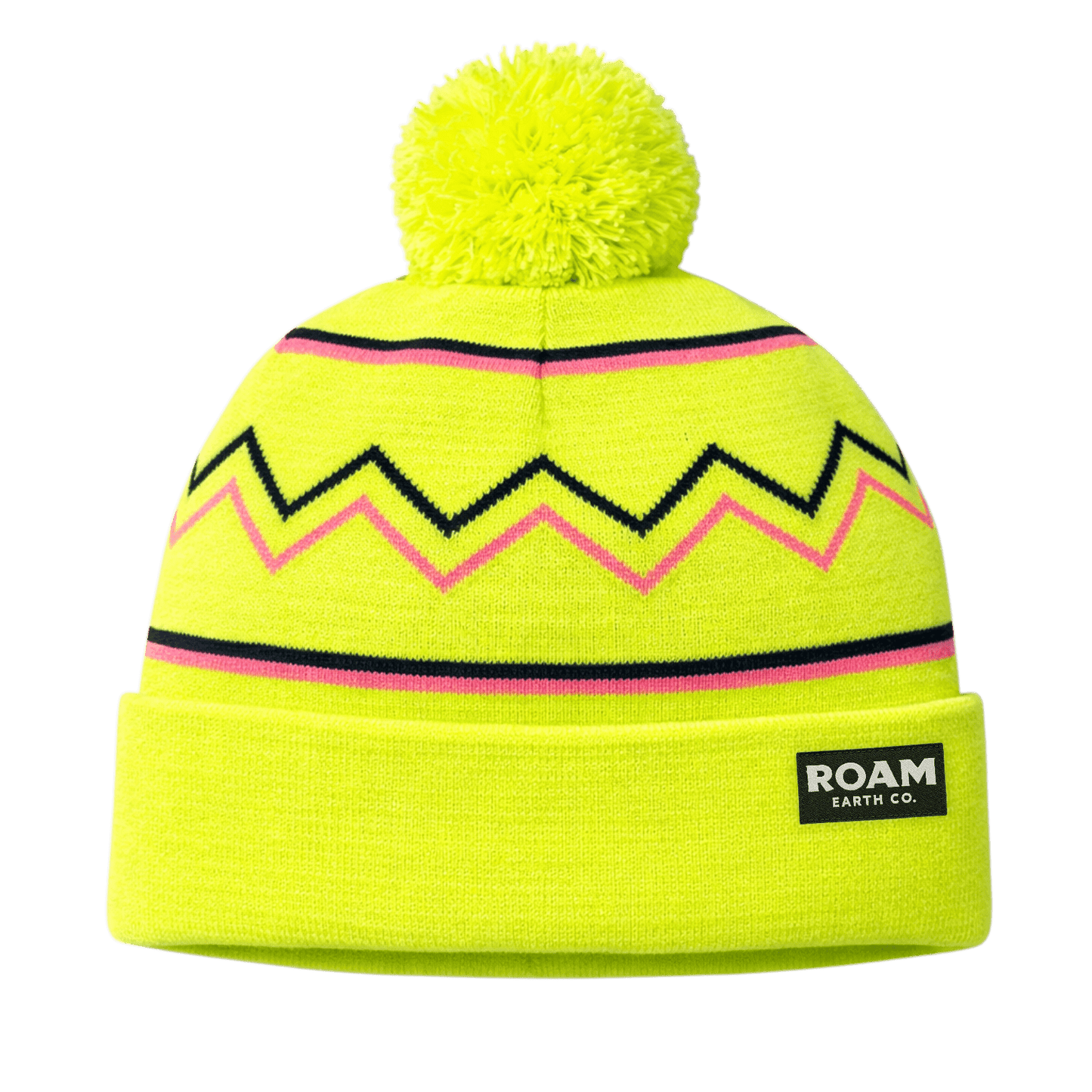 Roam Peak Pom Fluorescent Yellow Beanie - Roam Earth Co.