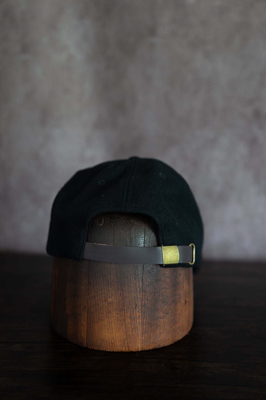 Vintage Wool Mountain Cap - Black With Green Mountain Logo - Roam Earth Co.