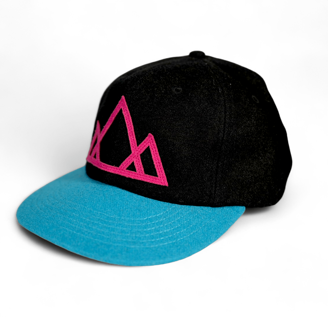 Vintage Wool Teal and Fuchsia Mountain Cap - Roam Earth Co.