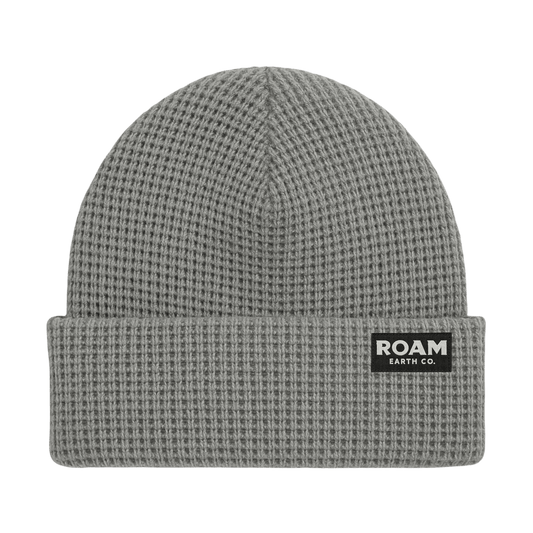 Waffle Knit Wool Heather Grey Beanie - Roam Earth Co.