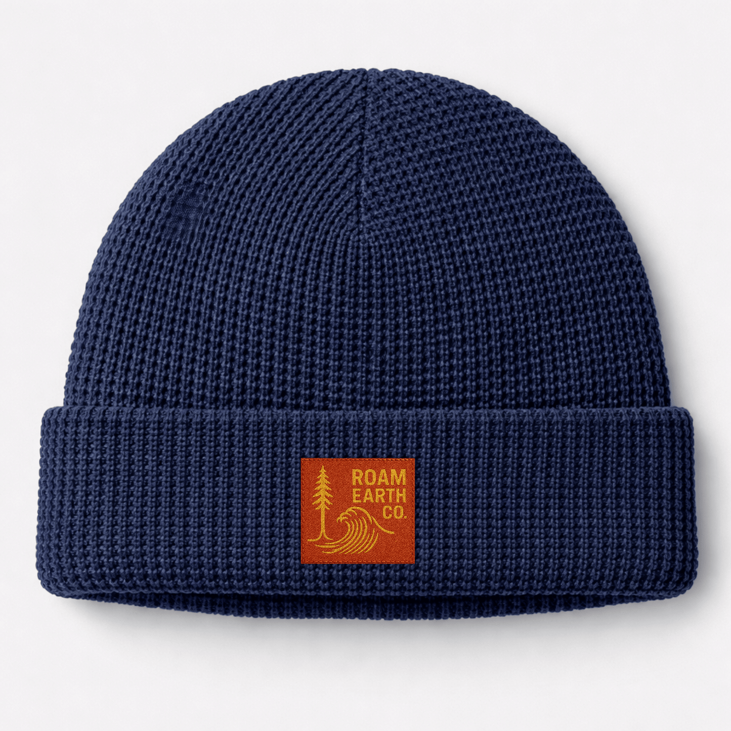 Waffle Knit Wool Navy Beanie - Roam Earth Co.